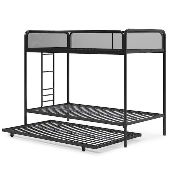 DHP Ellie Black Metal Triple Twin Bunk Bed