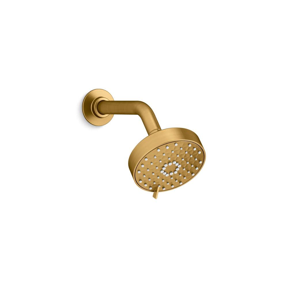 Vibrant Brushed Moderne Brass Wall Mounted Showerhead