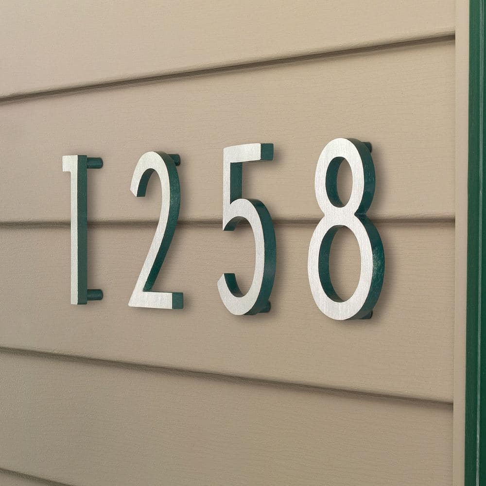 8" Brushed Aluminum Floating House Number 3