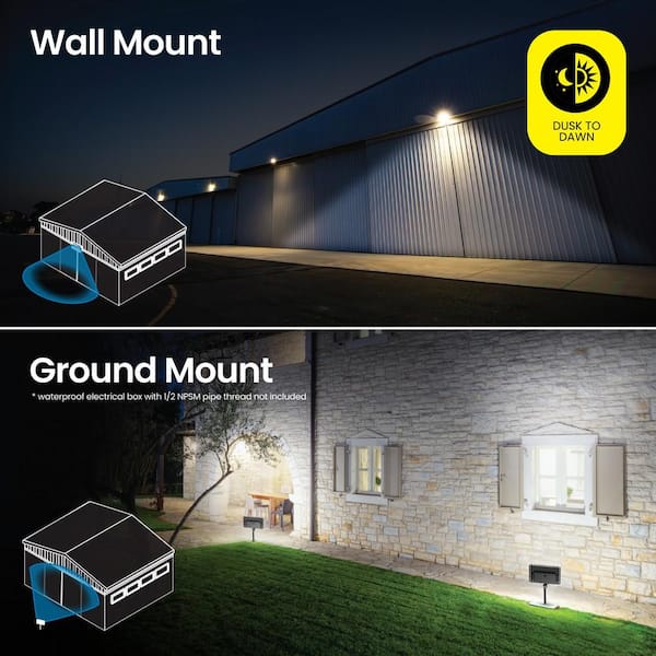 1000/2000/3000 Lumen Select Integrated LED Bronze Dusk to Dawn  Commercial Ground/Wall Flood Light, 4000K
