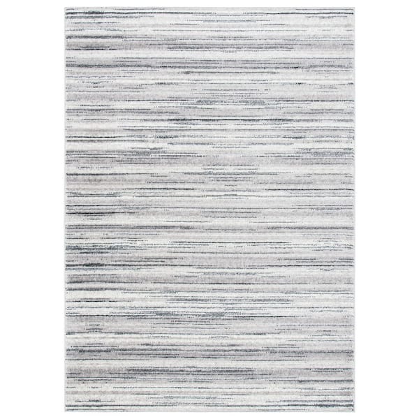 Skyler 4 ft. x 6 ft. Ivory/Gray Striped Marle Area Rug