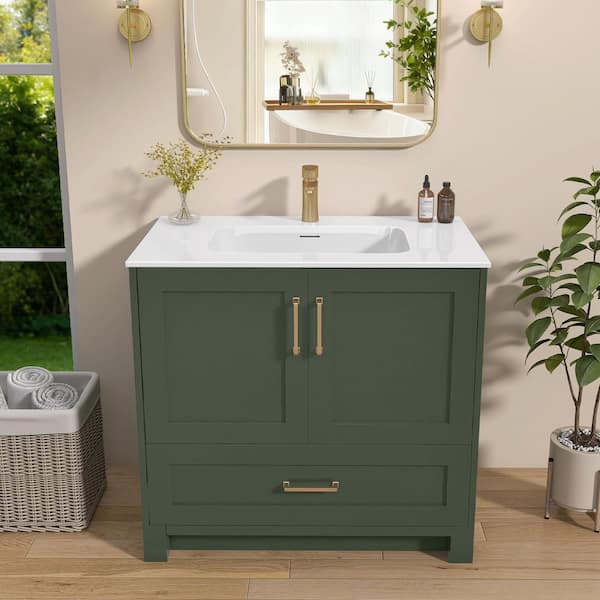 Zeafive 36 in. W x 22 in. D Solid Surface Vanity Top in Pure White