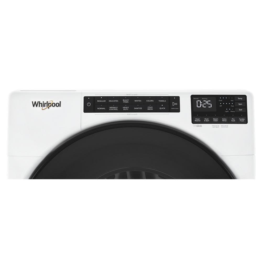 Whirlpool 5.0 Cu. Ft. White Front Load Washer with Steam Setting