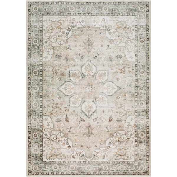 Bonifacy Sage Doormat 3 ft. x 4 ft. Machine-Washable Indoor Area Rug