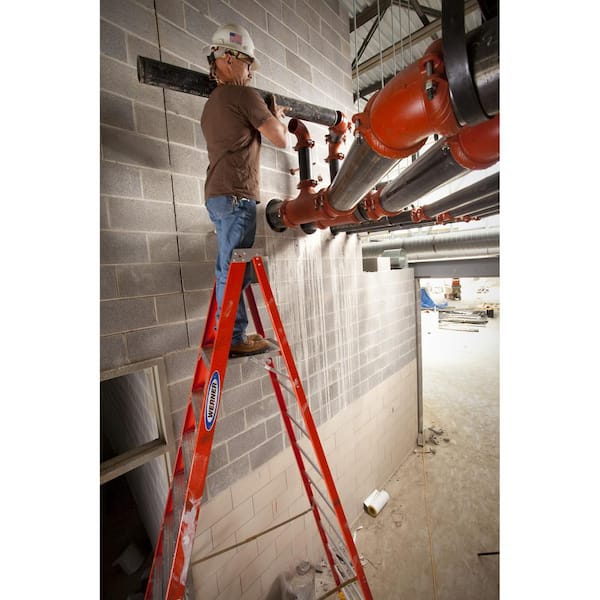 10 ft. Fiberglass Platform Ladder (16 ft. Reach Height) with 300 lb. Load Capacity Type IA Duty Rating