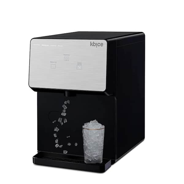 KBICE 12 in. 32 lb. Self Dispensing Portable Ice Maker in Stainless with Nugget Maker