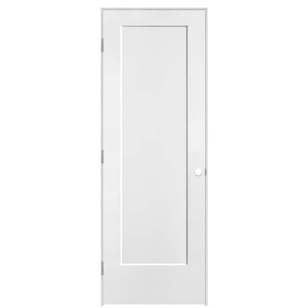Masonite 28 in. x 80 in. 1-Panel Lincoln Park Right-Hand Hollow Core Pure White Molded Composite Single Prehung Interior Door