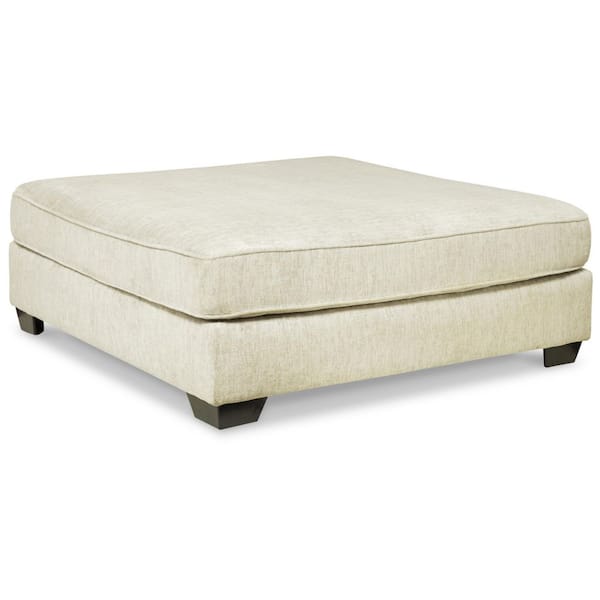 Rawcliffe Beige Polyester Square Accent Oversized Ottoman