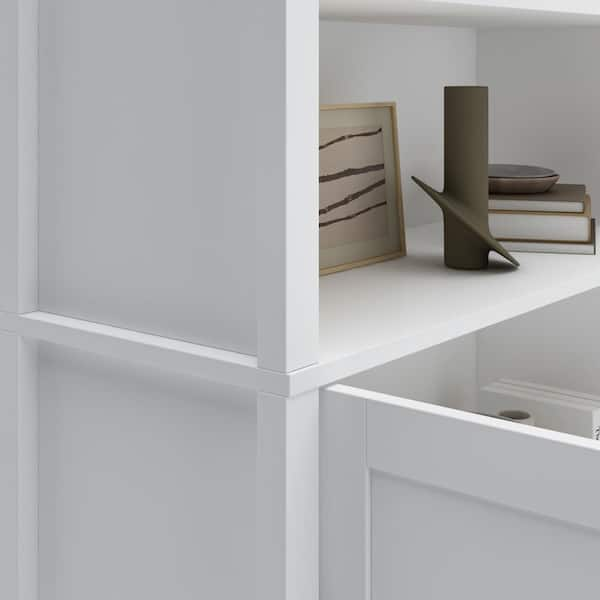 White Shelf Cabinet with Adjustable Plates Ample Storage Space