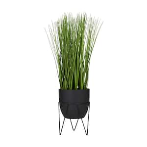 21 in. H Tall Wheatgrass Artificial Plant with Realistic Leaves and Metal Stand and Round Pot