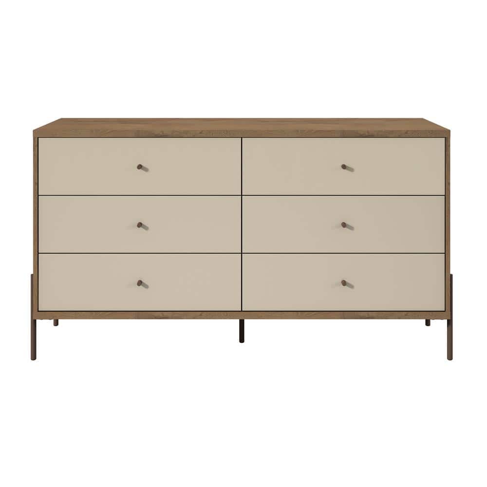 Manhattan Comfort Joy 59 In Wide Off White 6 Drawer Double Dresser 350594 The Home Depot Wide Off White 6 Drawer Double Dresser