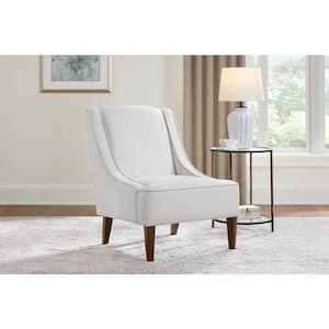 Leabury Oatmeal Upholstered Accent Chair with Sable Finish Legs
