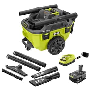 ONE+ 18V Cordless 6 Gal. Wet Dry Vacuum Kit w/ 4.0 Ah Battery, 18V Charger, and 1-7/8 in. 6-Piece Wet/Dry Accessory Kit