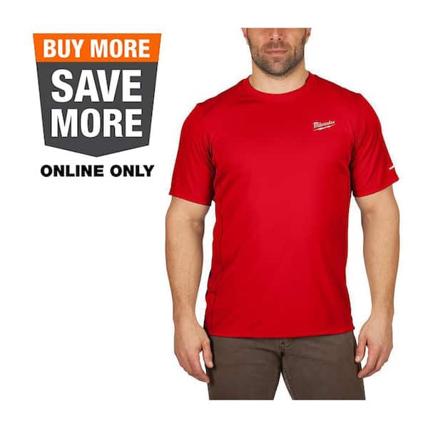 Men's WORKSKIN X-Large Red Lightweight Performance Short-Sleeve T-Shirt