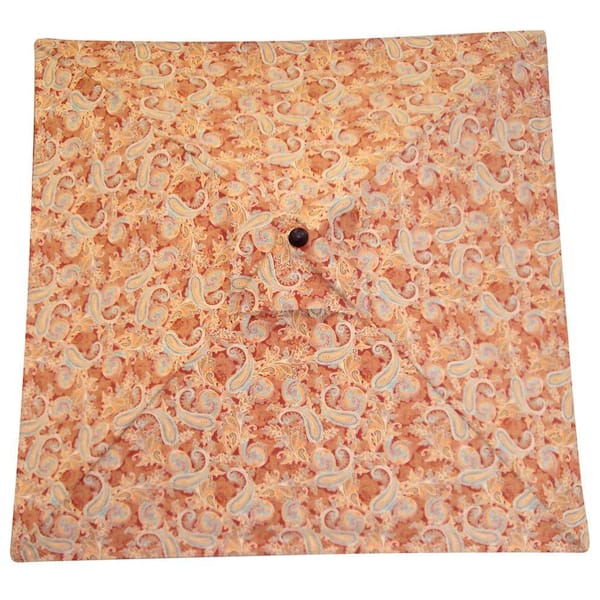 Plantation Patterns 6 ft. Patio Umbrella in Cayenne Paisley