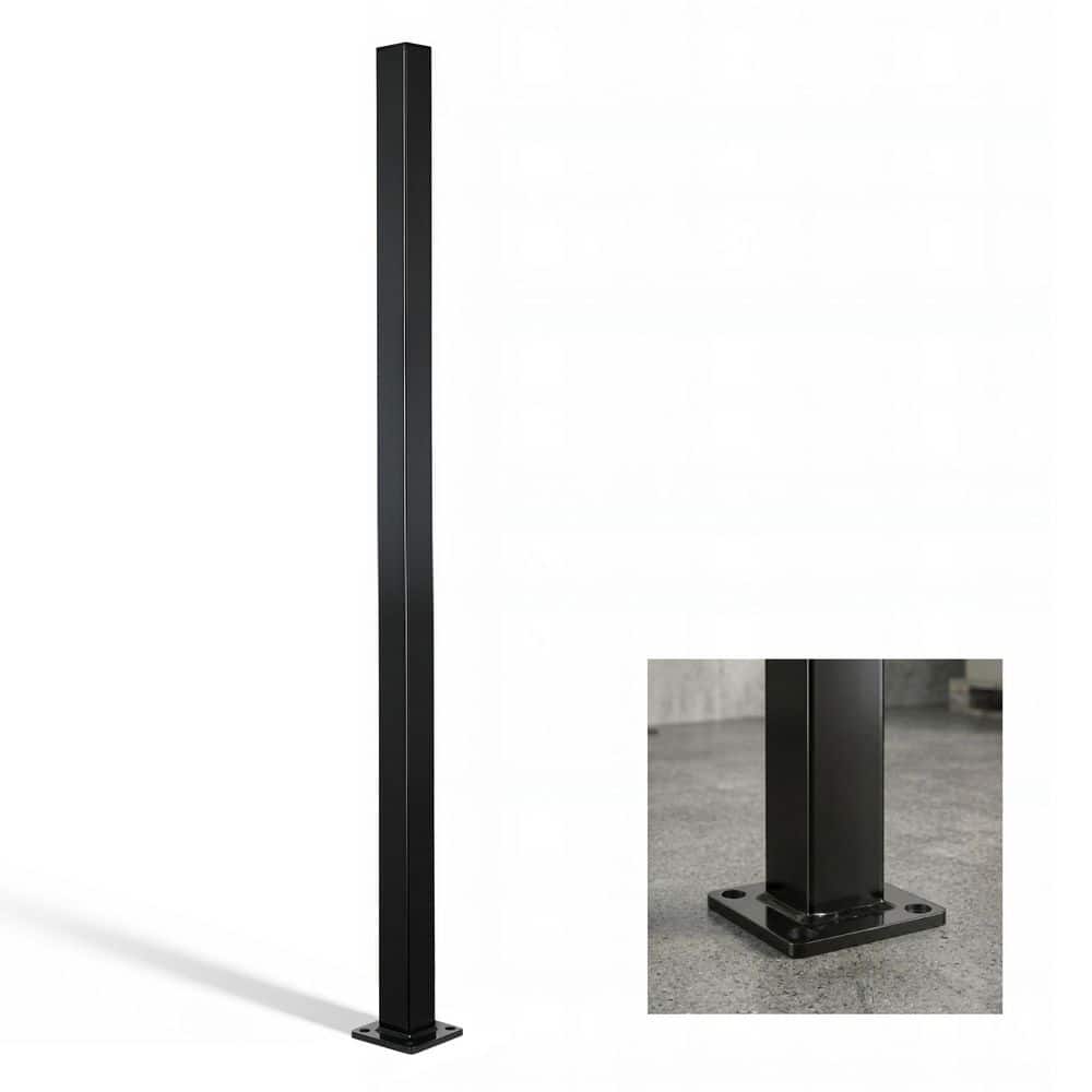 2in. x 2in. x 4ft. Black Steel Fencing Border Post with Base Plate and Cap price history on PriceWatchPro