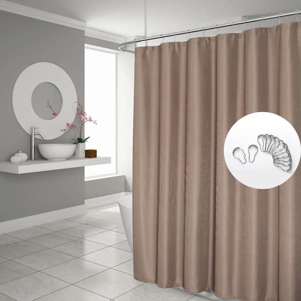 Dainty Home Shower Curtain Hotel White Shower Curtain Bathroom Curtain Shower Curtain Set With 12 Hooks 70 X 72 Long Shower Curtains