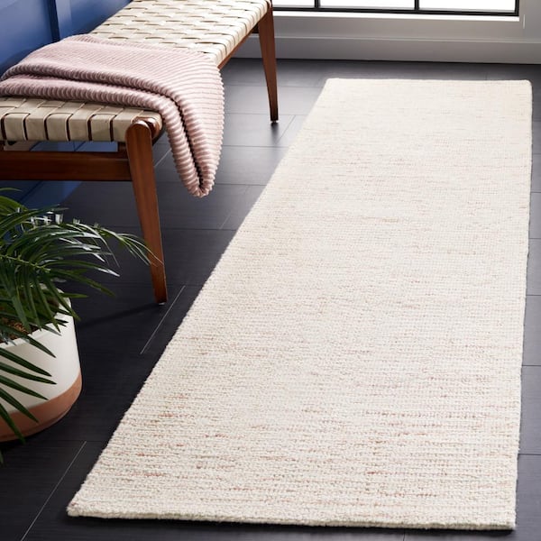 Abstract Ivory/Brown 2 ft. x 10 ft. Speckled Runner Rug