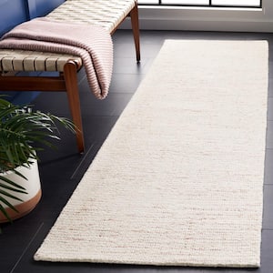 Abstract Ivory/Brown 2 ft. x 12 ft. Speckled Runner Rug