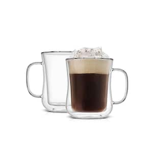 16Oz Double Wall Glass Coffee Mugs with Handle,Insulated Coffee Glass,Clear  Espr
