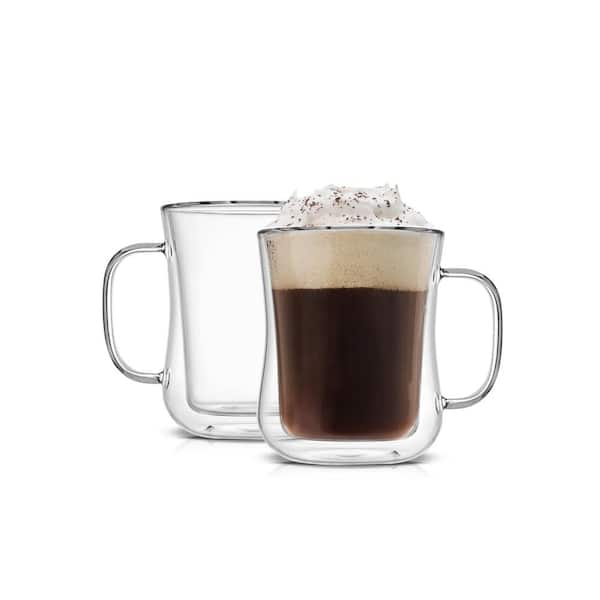 Set 2, 16 oz Large Double Wall Glass Mug Tea Coffee Cappuccino