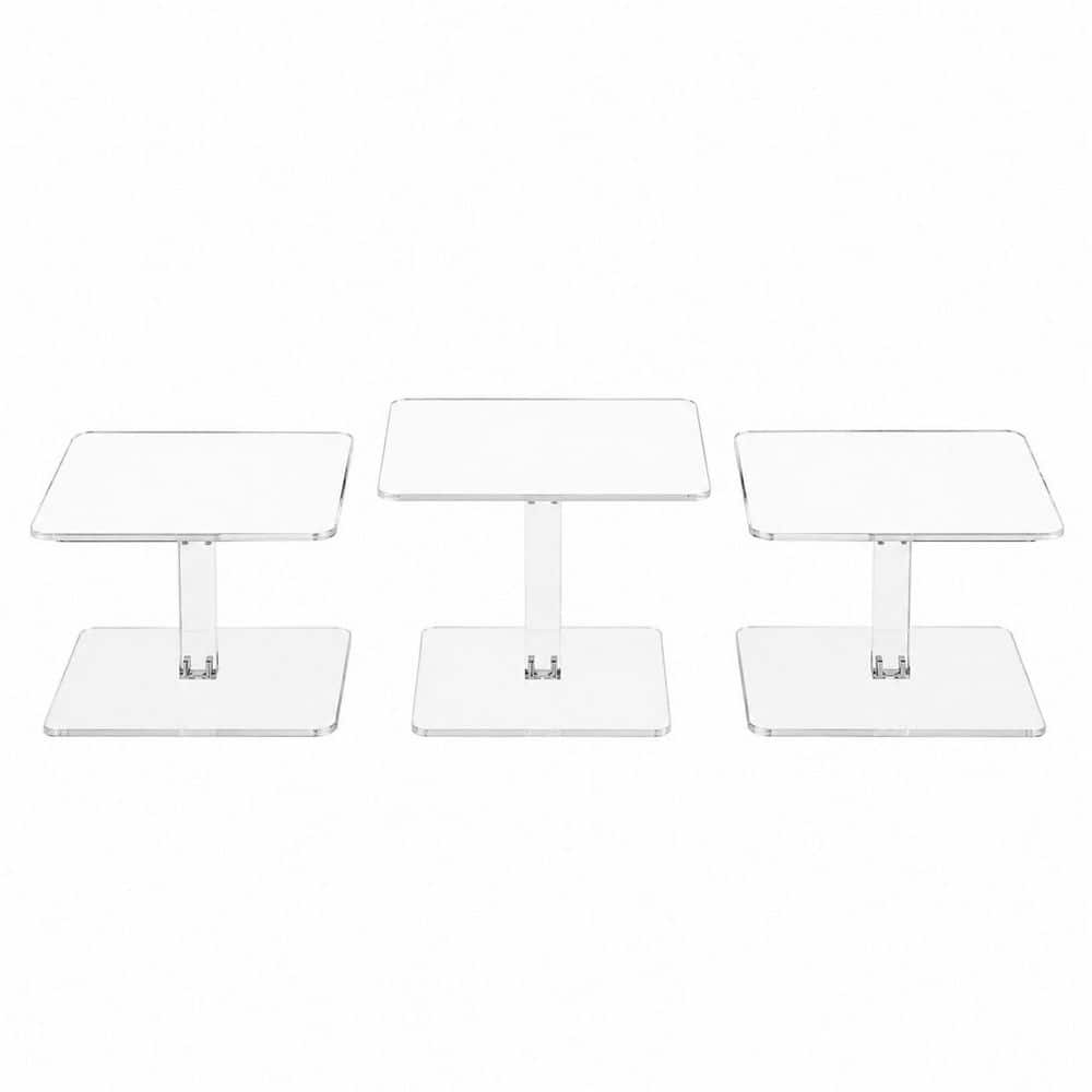 3 Piece 1-Tier Clear Acrylic Cupcake Stand Square Dessert Display Set for Weddings and Celebrations price history on PriceWatchPro