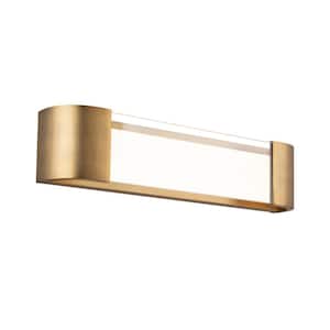 Melrose 22 in. Aged Brass LED Vanity Light Bar and Wall Sconce, 3000K