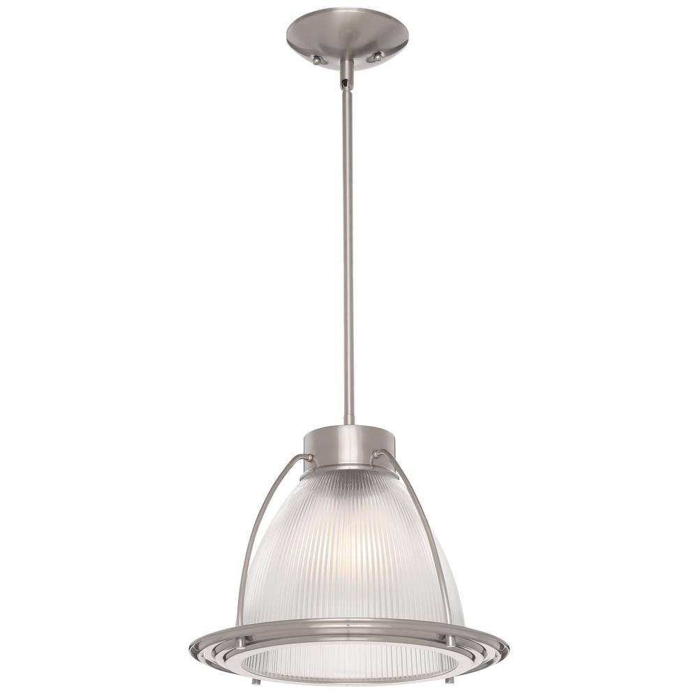 Coastal Nickel Mini-Pendant with Clear Prismatic Glass Shade