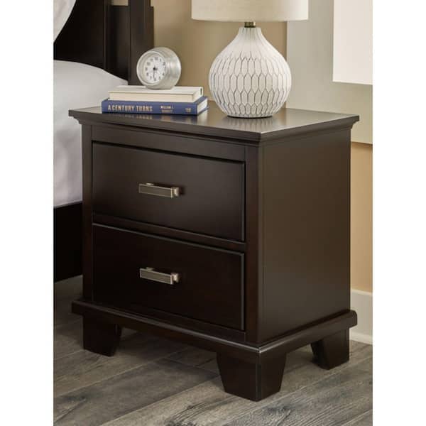 Covetown Brown 2 Drawer 23.88 in. W Nightstand