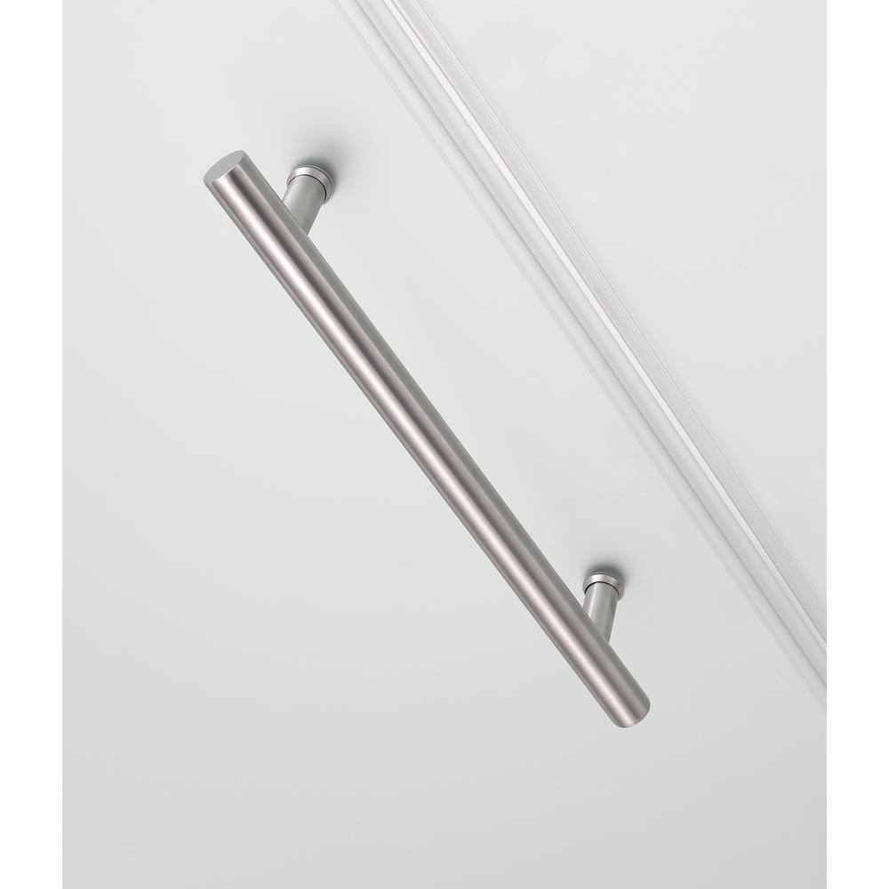Belmore 73.25" Stainless Steel Frameless Frosted Glass Shower Door
