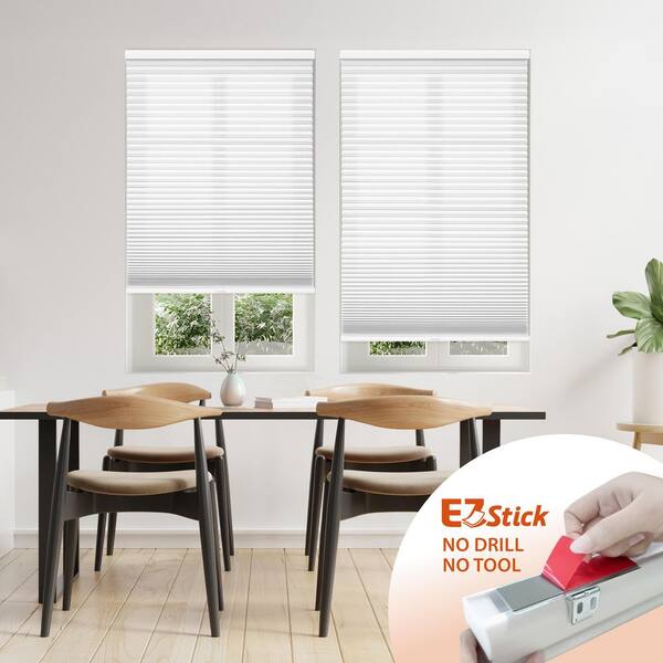 StyleWell EZ Stick No Drill No Tool White Cordless Light Filtering
