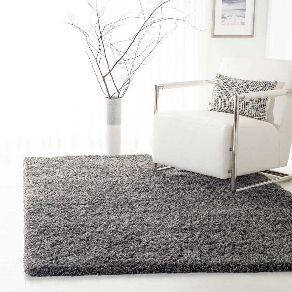 Fontana Shag 3 ft. x 3 ft. Square Silver Solid Area Rug price history on PriceWatchPro
