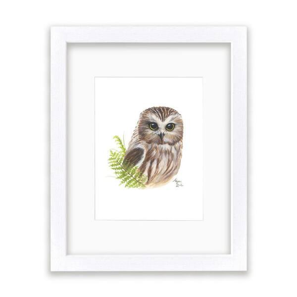 Unbranded Woodland Littles 2 "Owl" by Alyssa Lewis Individual White Framed with Mat Animal Art Print 24 in. x 18 in.