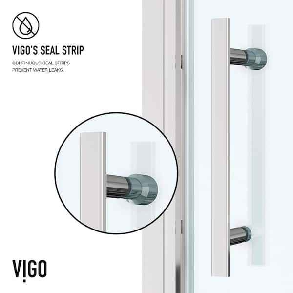 Astoria 32 in. W x 76 in. H Space Saving Framed Pivot Shower Door in Chrome with Clear Glass