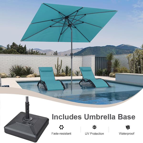 6ft teal patio umbrella Cantilever Its sturdy construction provides stability and reliability Tilt Patio Umbrella | Auto-Tilt,