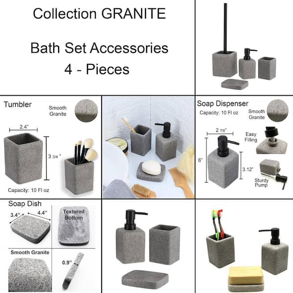 Brushed Nickel 6 Piece Matching Bathroom Accessory Set - Luxury Bath  Collection