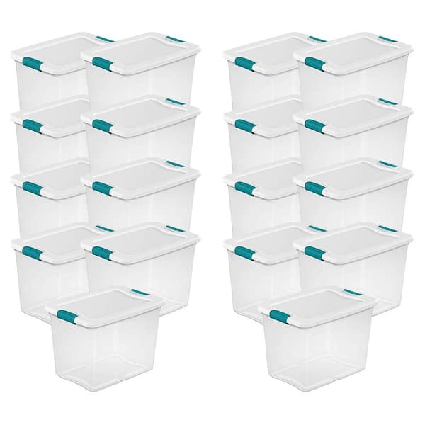 Sterilite 25 Quart Capacity Clear Plastic Storage Tote Bins with