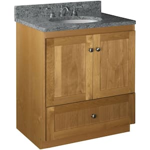 Shaker 30 in. W x 21 in. D x 34.5 in. H Bath Vanity Cabinet without Top in Natural Alder