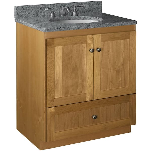 Shaker 30 in. W x 21 in. D x 34.5 in. H Bath Vanity Cabinet without Top in Natural Alder