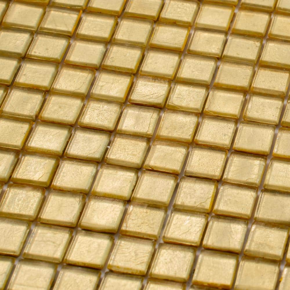 Satin Sheen Gold Glass Mosaic Wall and Floor Tile