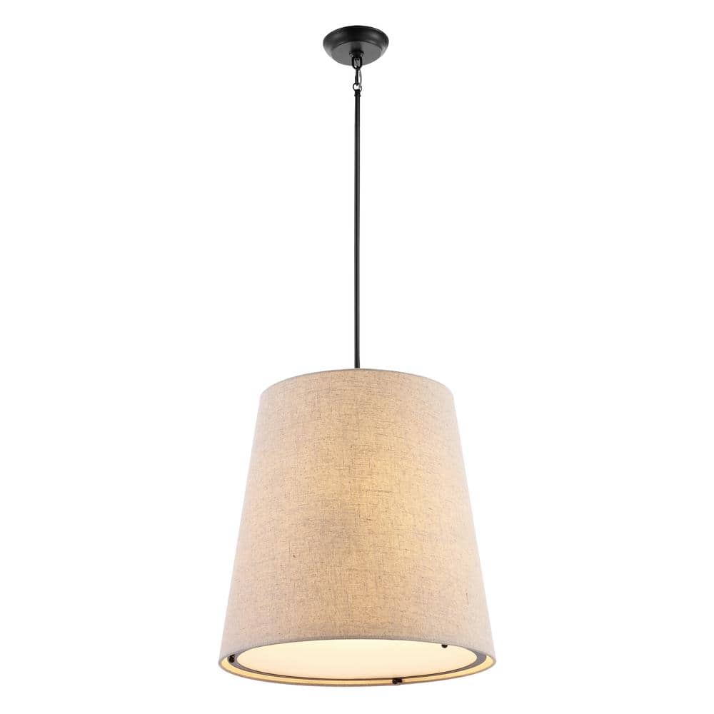 Arden 18" Bohemian Farmhouse Adjustable LED Pendant in Oil-Rubbed Bronze