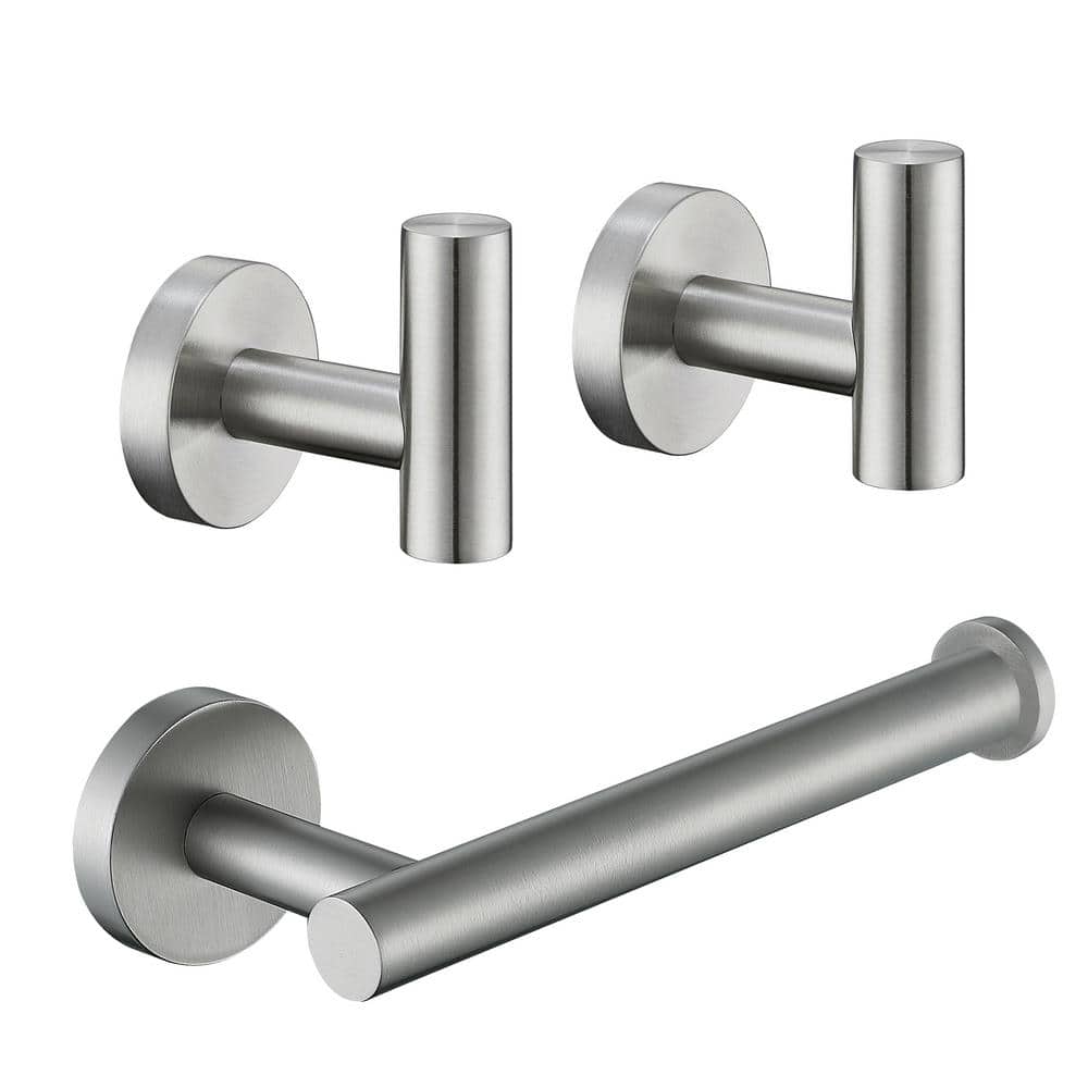 Stainless Steel Brushed Nickel 3-Piece Bathroom Hardware Set