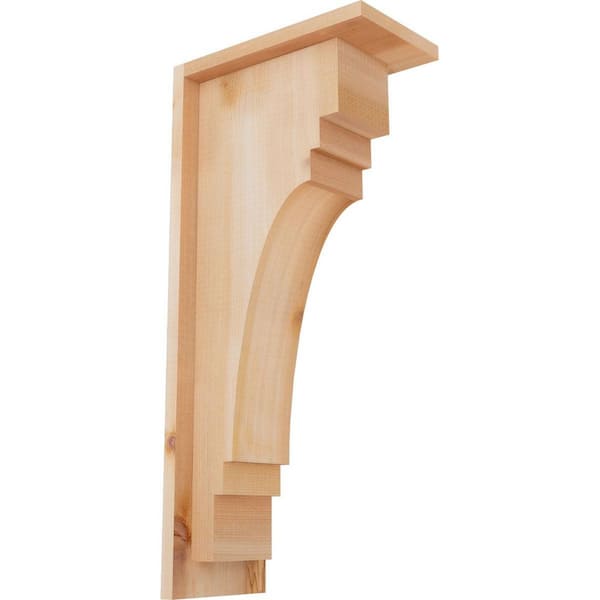 Ekena Millwork 5-1/2 in. x 10 in. x 22 in. Western Red Cedar Pescadero Smooth Corbel with Backplate