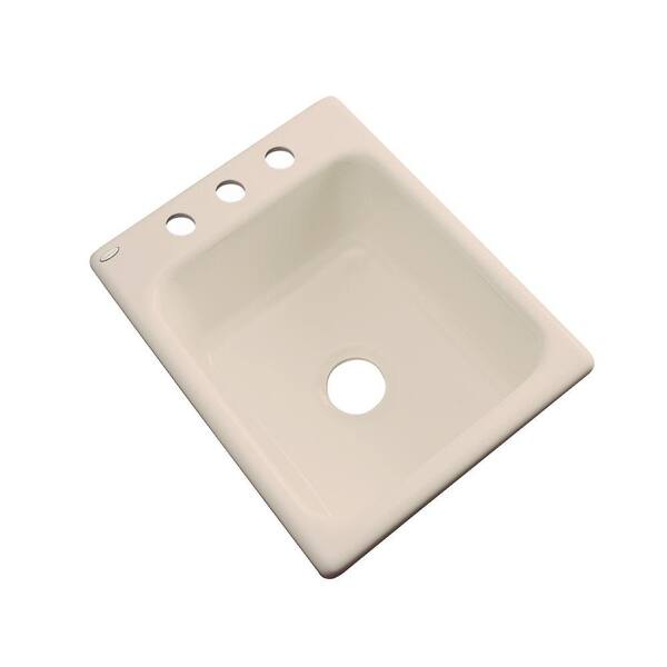 Thermocast Crisfield Beige Acrylic 17 in. 3-Hole Drop-in Bar Sink in Candle Lyte