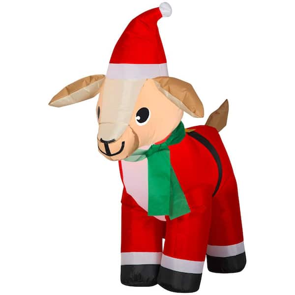 Home Accents Holiday 4 ft. Pre-Lit Airblown Inflatable Christmas Goat