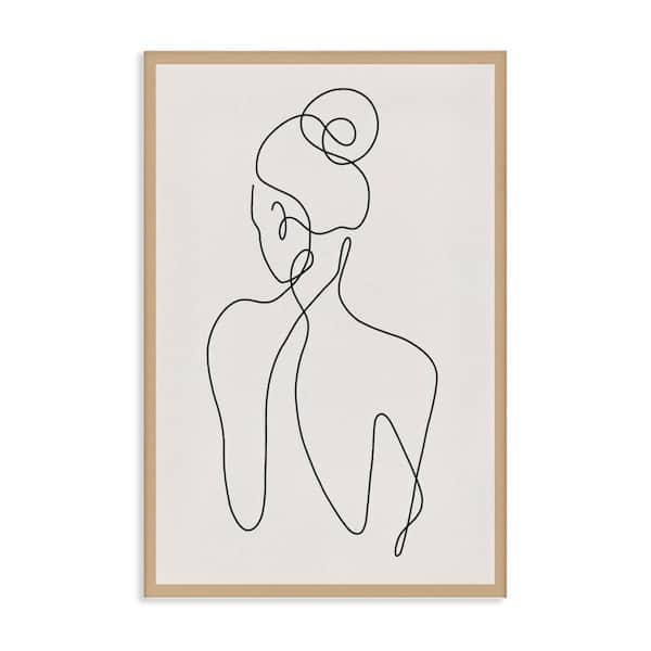 Stupell Industries Minimal Woman Line Drawing by LSR Creative Studio Unframed People Graphic Art Print 45 in. x 30 in.