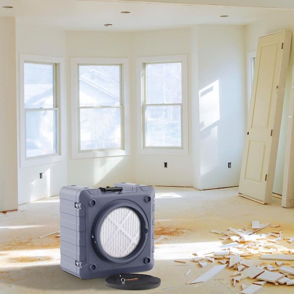Air Scrubber with 3-Stage Filtration 96 sq. ft. HEPA - Type Air Scrubber in Gray with Portable