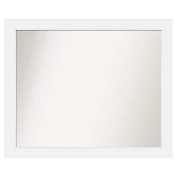 Amanti Art Corvino White 41 in. x 34 in. Custom Non-Beveled Matte Wood Framed Bathroom Vanity Wall Mirror