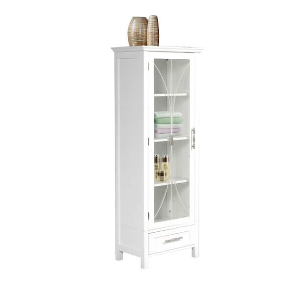 Elegant Home Fashions Delaney 1-Door Linen Cabinet, White