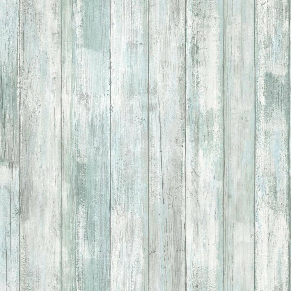 Denim Blue Distressed Wood Peel and Stick Wallpaper Roll
